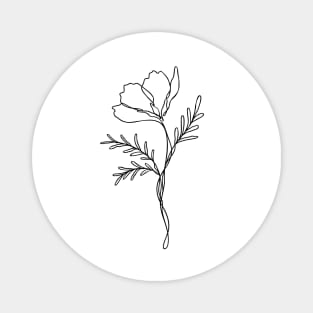 Wildflower Line Art | Floral Botanical Minimalist Lineart Magnet